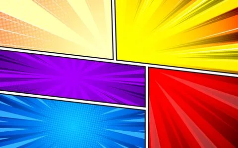 Colorful Pop Art Comic Panel Design Background. vector illustration. Stock Illustration