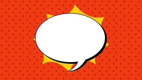 Colorful pop art speech bubbles bouncing in motion graphic comic animation Stock Footage 313578442