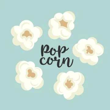 Colorful popcorn items vector cute set Stock Illustration