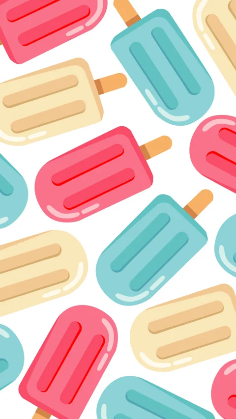 Colorful Popsicle Pattern Background Vertical Summer Frozen Dessert Animatio Stock Footage 340045111