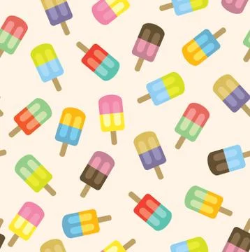Colorful Popsicles Seamless Pattern Vector Illustration Illustrazione stock