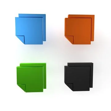 Colorful Post note stickers icon isolated on white background. Sticky tapes.. Stock Illustration