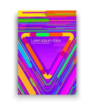 Colorful poster with vivid triangles. Vector illustration of vivid purple poster Stock Illustration