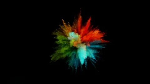 Colorful powder exploding on black background in super slow motion. Stock Footage 103144300