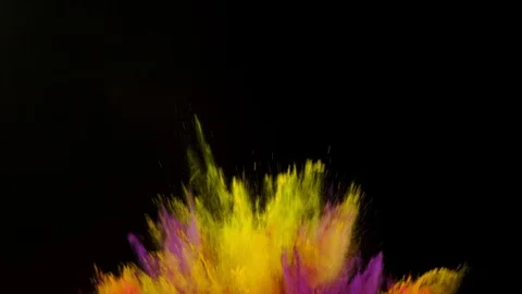 Colorful powder exploding on black background in super slow motion. Stock Footage 103230004