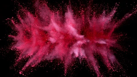 Colorful powder exploding on black background in super slow motion. Stock Footage 123706781