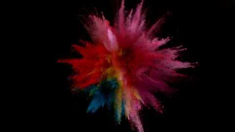 Colorful powder exploding on black background in super slow motion. Stock Footage 127699742