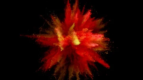 Colorful powder exploding on black background in super slow motion. Stock Footage 129236483