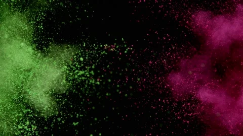 Colorful powder exploding on black background in super slow motion. Stock Footage 131253999