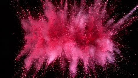 Colorful powder exploding on black background in super slow motion. Stock Footage 132252814
