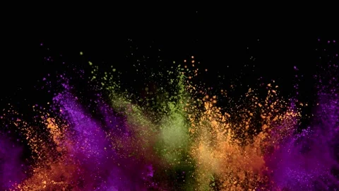 Colorful powder exploding on black background in super slow motion. Stock Footage 132253638
