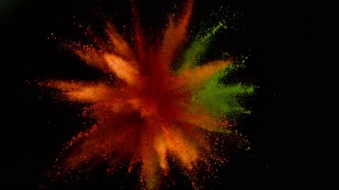 Colorful powder exploding on black background in super slow motion. Stock Footage 132253806