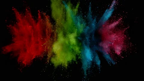 Colorful powder exploding on black background in super slow motion. Stock Footage 133462474