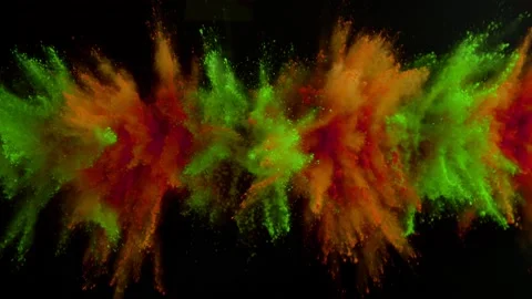 Colorful powder exploding on black background in super slow motion. Stock Footage 133463664