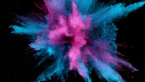 Colorful powder exploding on black background in super slow motion. Stock Footage 138180553