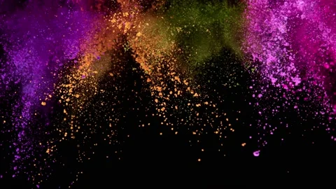 Colorful powder exploding on black background in super slow motion. Stock Footage 141182240