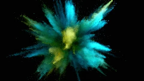 Colorful powder exploding on black background in super slow motion. Stock Footage 141182650