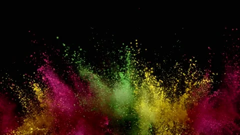 Colorful powder exploding on black background in super slow motion. Stock Footage 141183202