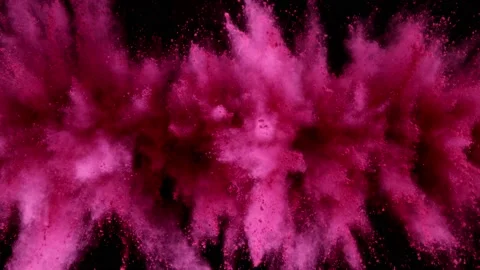 Colorful powder exploding on black background in super slow motion. Stock Footage 142608890