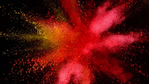 Colorful powder exploding on black background in super slow motion. Stock Footage 151736719