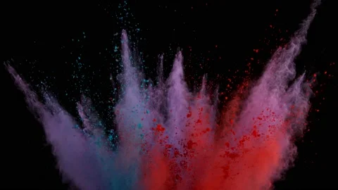 Colorful powder exploding on black background in super slow motion. Stock Footage 158571522