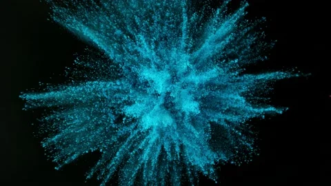 Colorful powder exploding on black background in super slow motion. Stock Footage 159470647