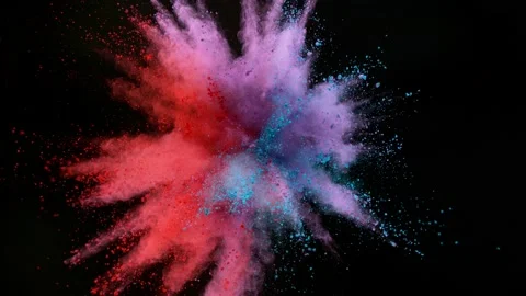 Colorful powder exploding on black background in super slow motion. Stock Footage 160728736