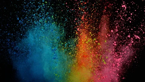 Colorful powder exploding on black background in super slow motion. Stock Footage 160729049
