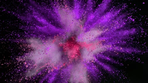 Colorful powder exploding on black background in super slow motion. Stock Footage 197623562