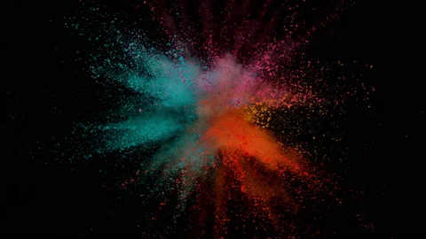 Colorful powder exploding on black background in super slow motion. Stock Footage 211826670