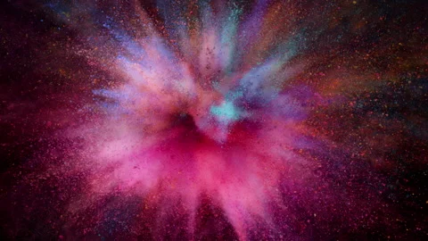 Colorful powder exploding on black background in super slow motion. Stock Footage 211827064