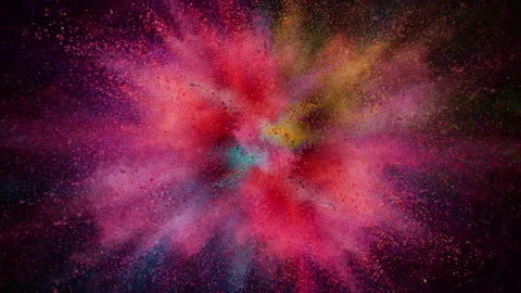 Colorful powder exploding on black background in super slow motion. Stock Footage 211827485