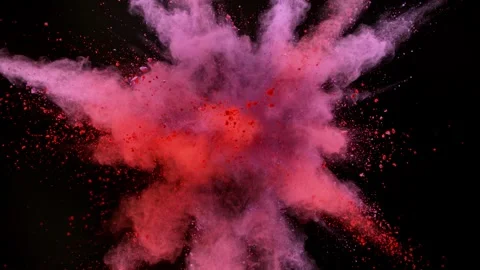 Colorful powder exploding on black background in super slow motion. Stock Footage 249326728