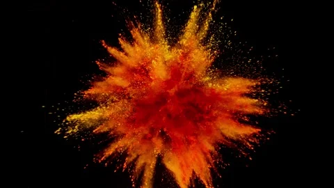 Colorful powder exploding on black background in super slow motion. Stock Footage 282192035