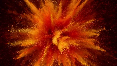Colorful powder exploding on black background in super slow motion. Stock Footage 282192523