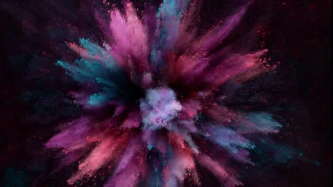 Colorful powder exploding on black background in super slow motion. Stock Footage 282192775
