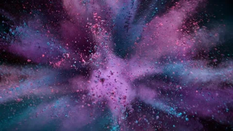 Colorful powder exploding on black background in super slow motion. Stock Footage 282192852