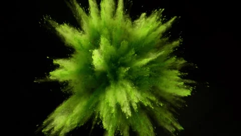 Colorful powder exploding on black background in super slow motion. Stock Footage 282192936