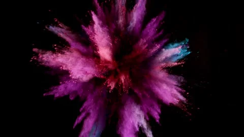 Colorful powder exploding on black background in super slow motion. Stock Footage 282193123