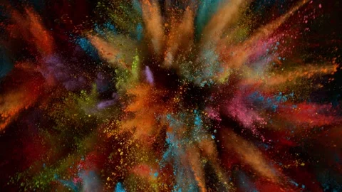 Colorful powder exploding on black background in super slow motion. Stock Footage 282194351