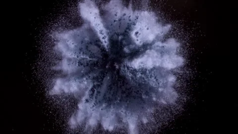 Colorful powder exploding on black background in super slow motion. Stock Footage 282194813