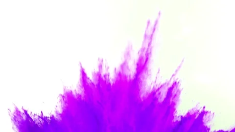 Colorful powder exploding on white backg... | Stock Video | Pond5