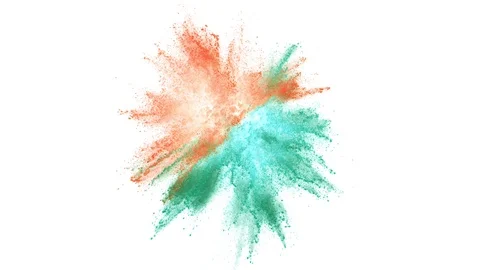 Colorful powder exploding on white background in super slow motion. Stock Footage 122828909