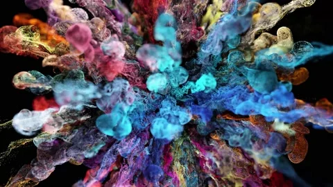 Colorful powder explosion 4k Stock Footage 229454610