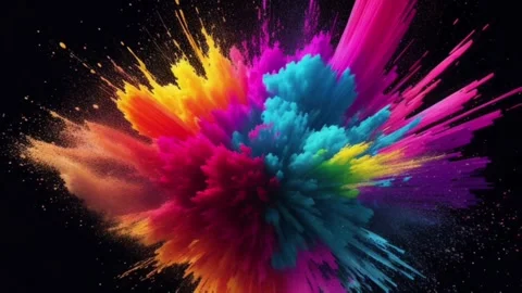 Colorful powder explosion on black background. Stock Footage 280545258