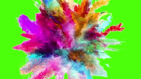 Colorful powder explosion in motion Video stock 341742600