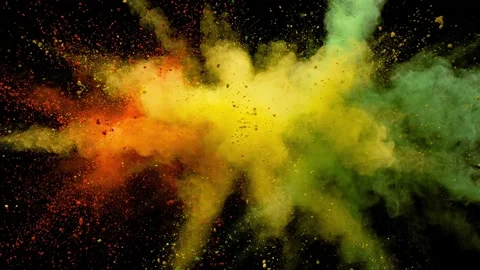 Colorful powder particles exploded 03 Stock Footage 229425733