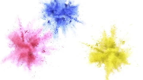 Colorful powder/particles exploded. Slow Motion. Unedited versio included. Stock Footage 55536911