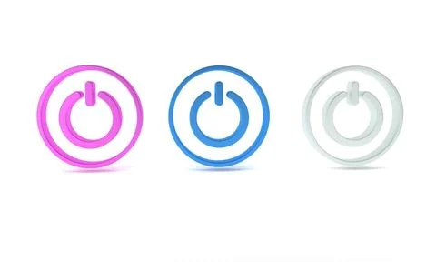 Colorful Power button icon isolated on white background. Start sign. Minima.. Stock Illustration