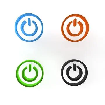 Colorful Power button icon isolated on white background. Start sign. Minima.. Illustrazione stock